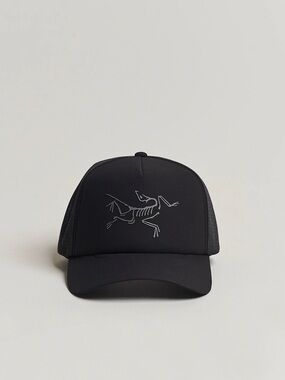 Arc'teryx Black Trucker Hat with Grey Skeleton Logo